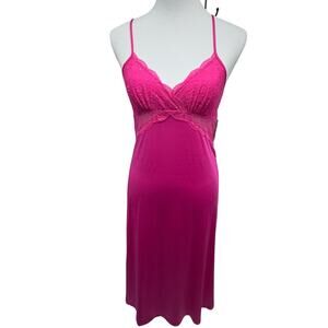 INC Womens XS Lace Babydoll Intimate‎ Slip Dress Y2K Midi Chemise Jazzy Pink